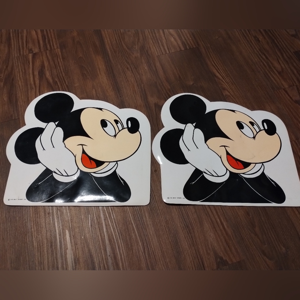 Walt Disney Mickey Mouse Vinal Placemat 15x14 Lot of 2